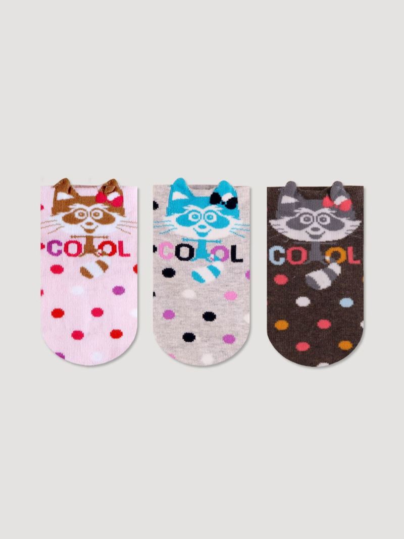 3D Raccoon Patterned Girls  Socks 12
