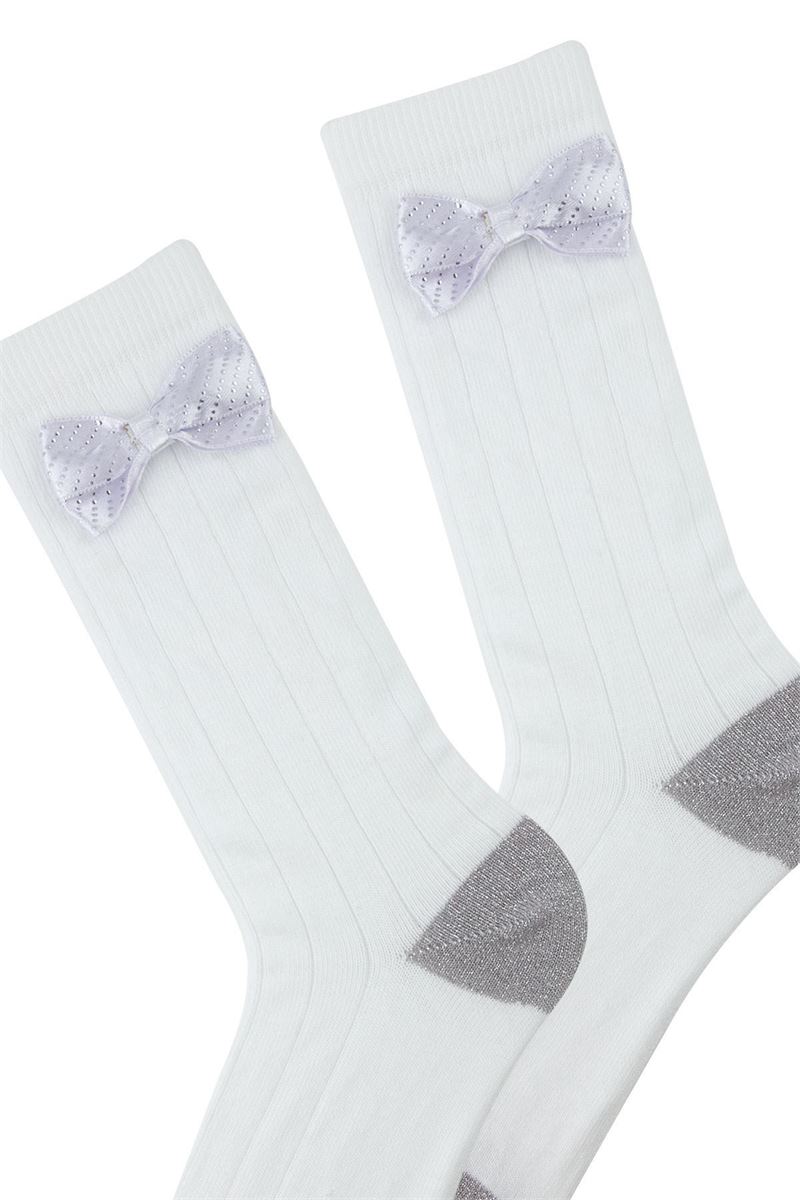 GIRLS' COLOR BOW KNEE-HIGH SOCKS