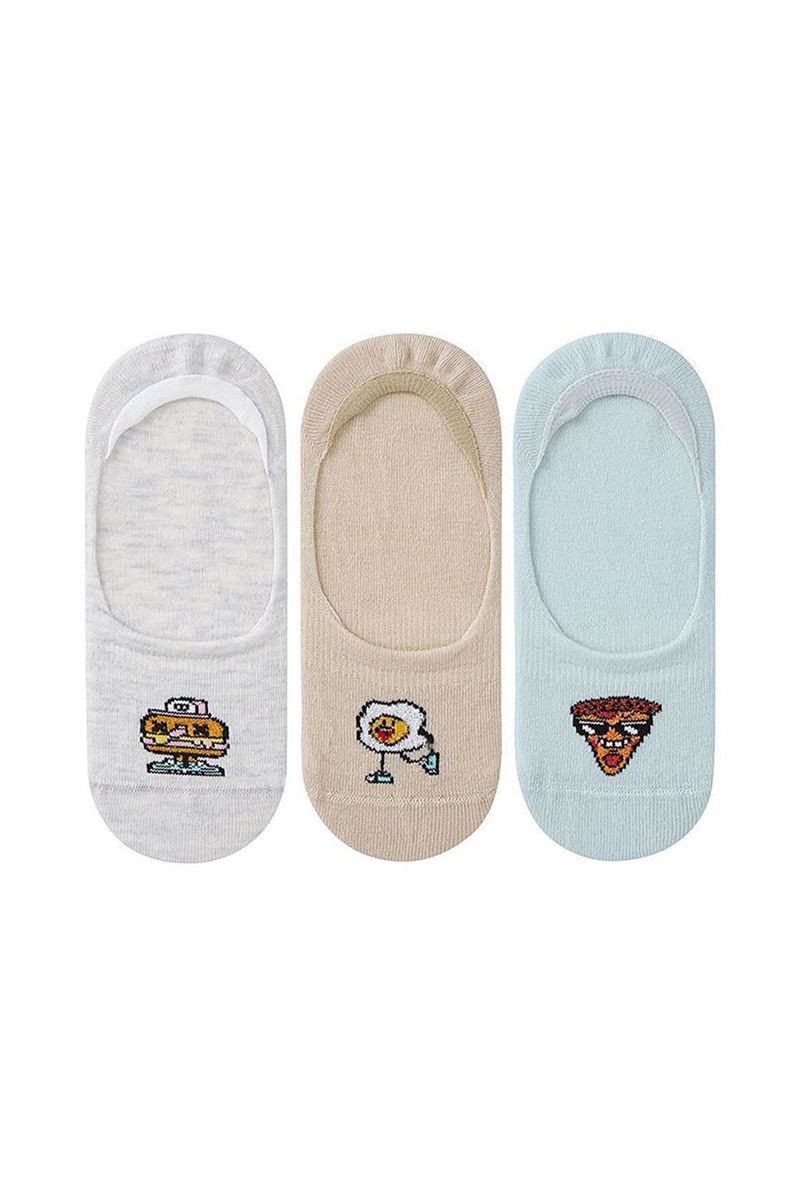 HAMBURGER PATTERNED BOYS  INVISIBLE SOCKS