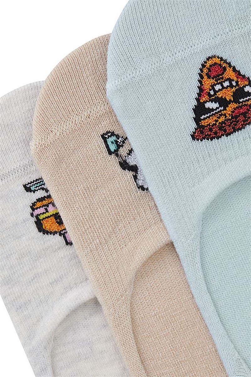 HAMBURGER PATTERNED BOYS  INVISIBLE SOCKS