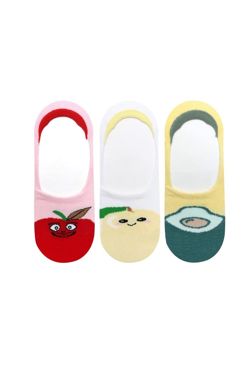 FRUIT PATTERNED GIRLS NO SHOW SOCKS