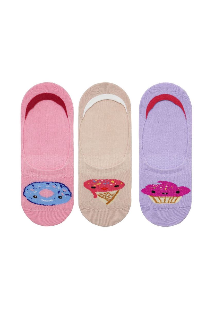 DESSERT PATTERNED GIRLS NO SHOW SOCKS
