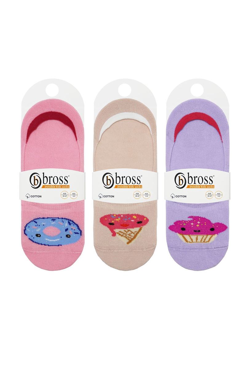 DESSERT PATTERNED GIRLS NO SHOW SOCKS