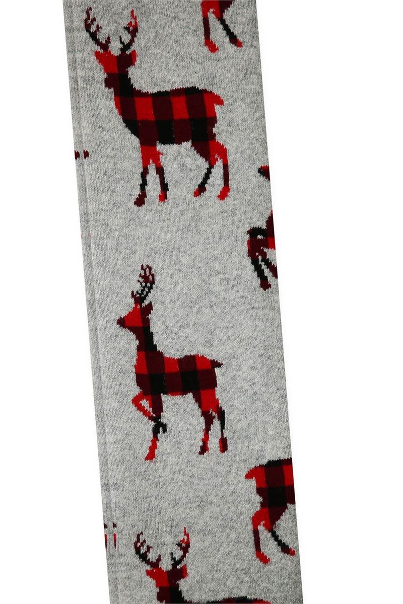 SNOW, ETHNIC, DEER PATTERNED GIRLS TERRY PANTYHOS