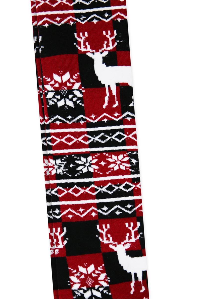 SNOW, ETHNIC, DEER PATTERNED GIRLS TERRY PANTYHOS