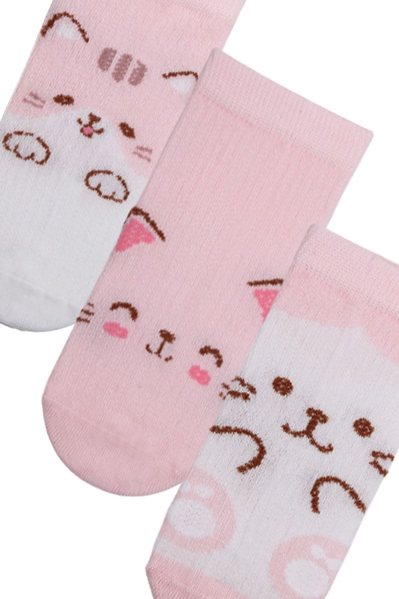 PINK CAT GIRLS ANKLE SOCKS