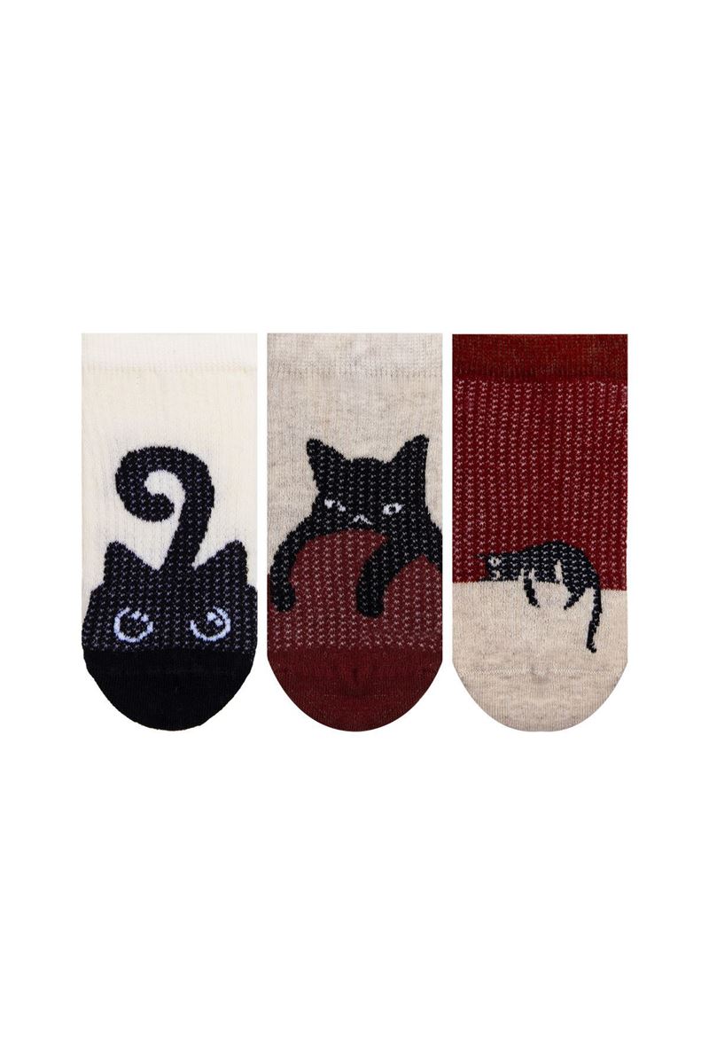 SİYAH KEDİ ERKEK ÇOCUK SNEAKER ÇORABI