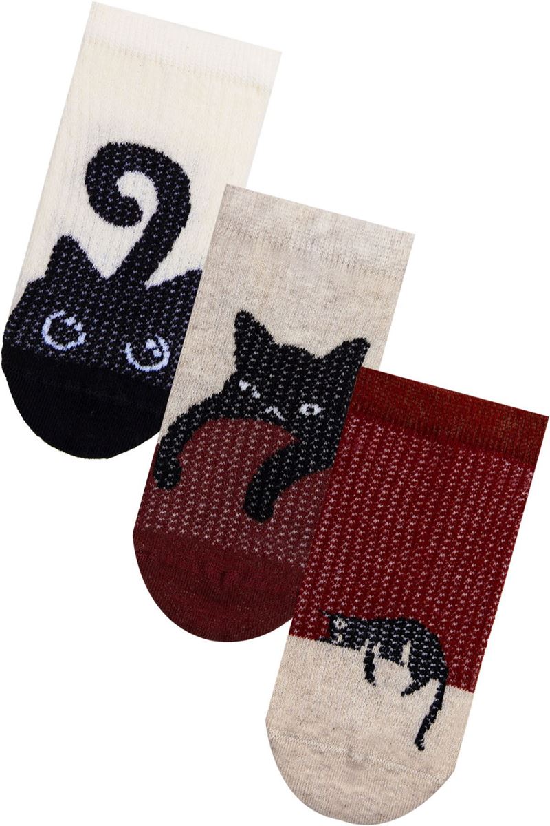 SİYAH KEDİ ERKEK ÇOCUK SNEAKER ÇORABI