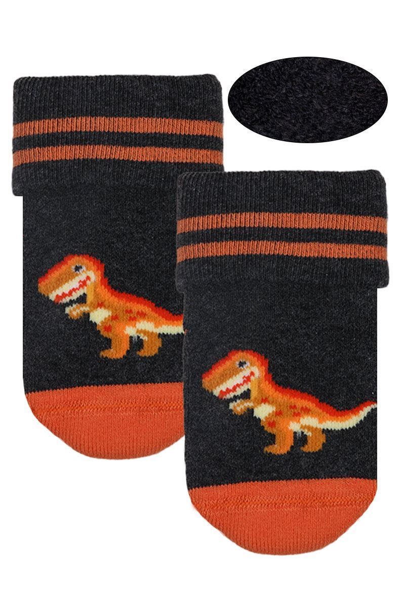 BABY DINOSAUR PRINTED TERRY BOYS’ CREW SOCKS