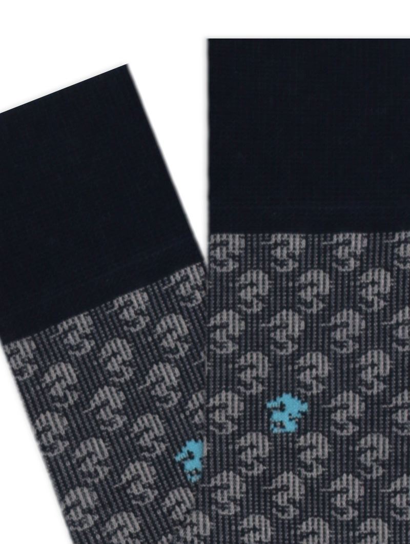SEAHORSE PATTERNED JACQUARD MEN SOCKS