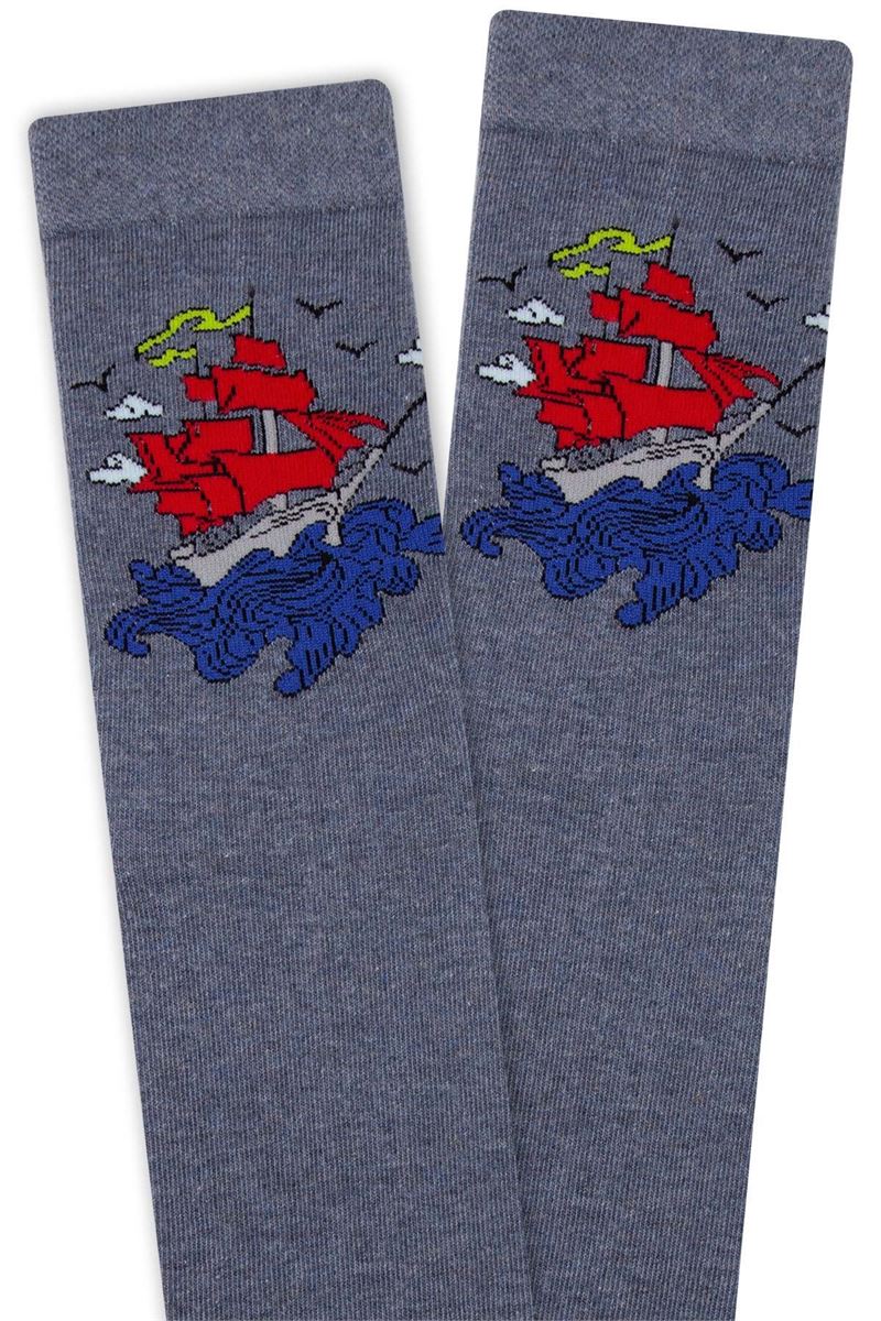 SHIP PATTERNED TEENAGE+MENS SOCKS