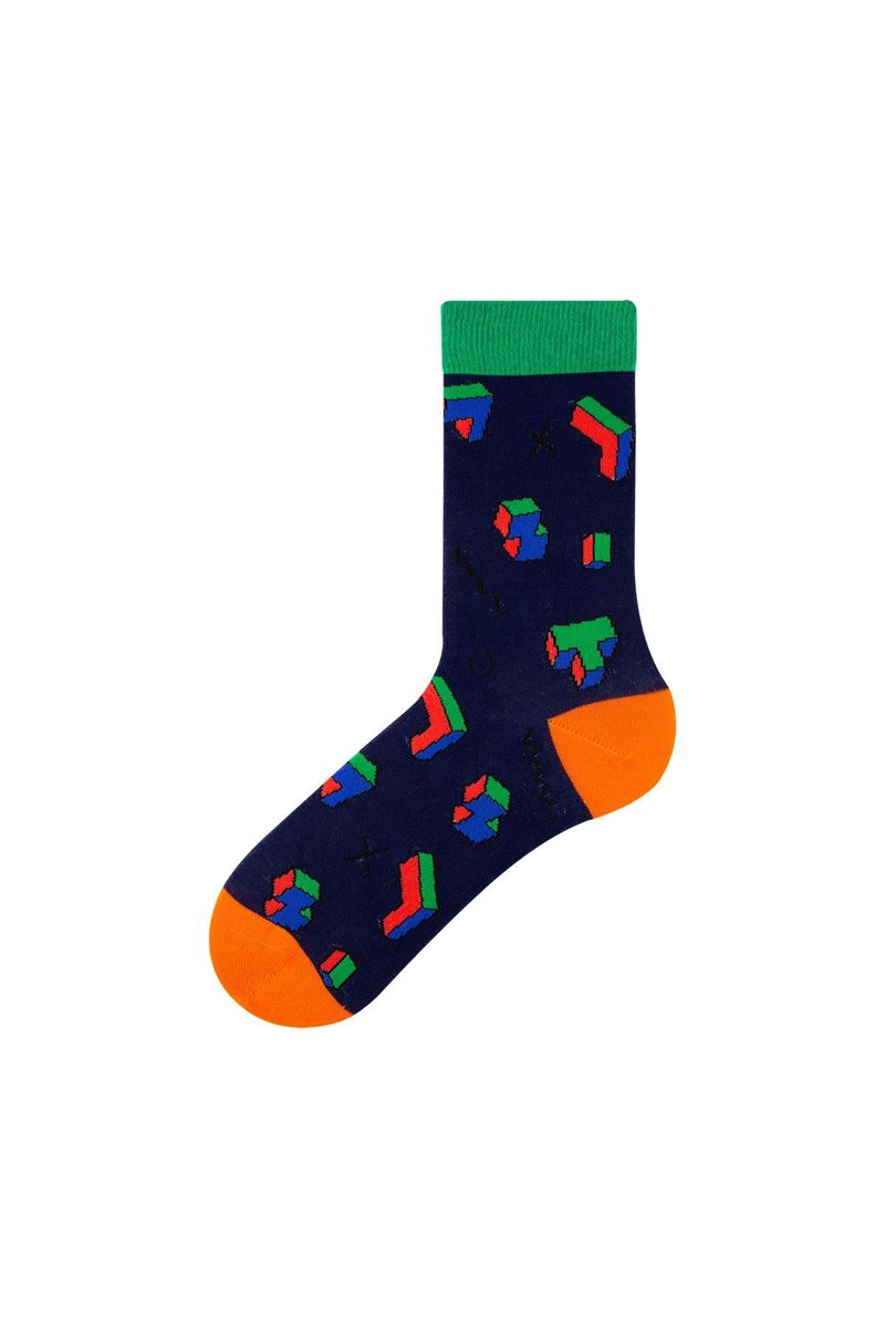 GEOMETRY PATTERNED TEENAGE+MENS SOCKS