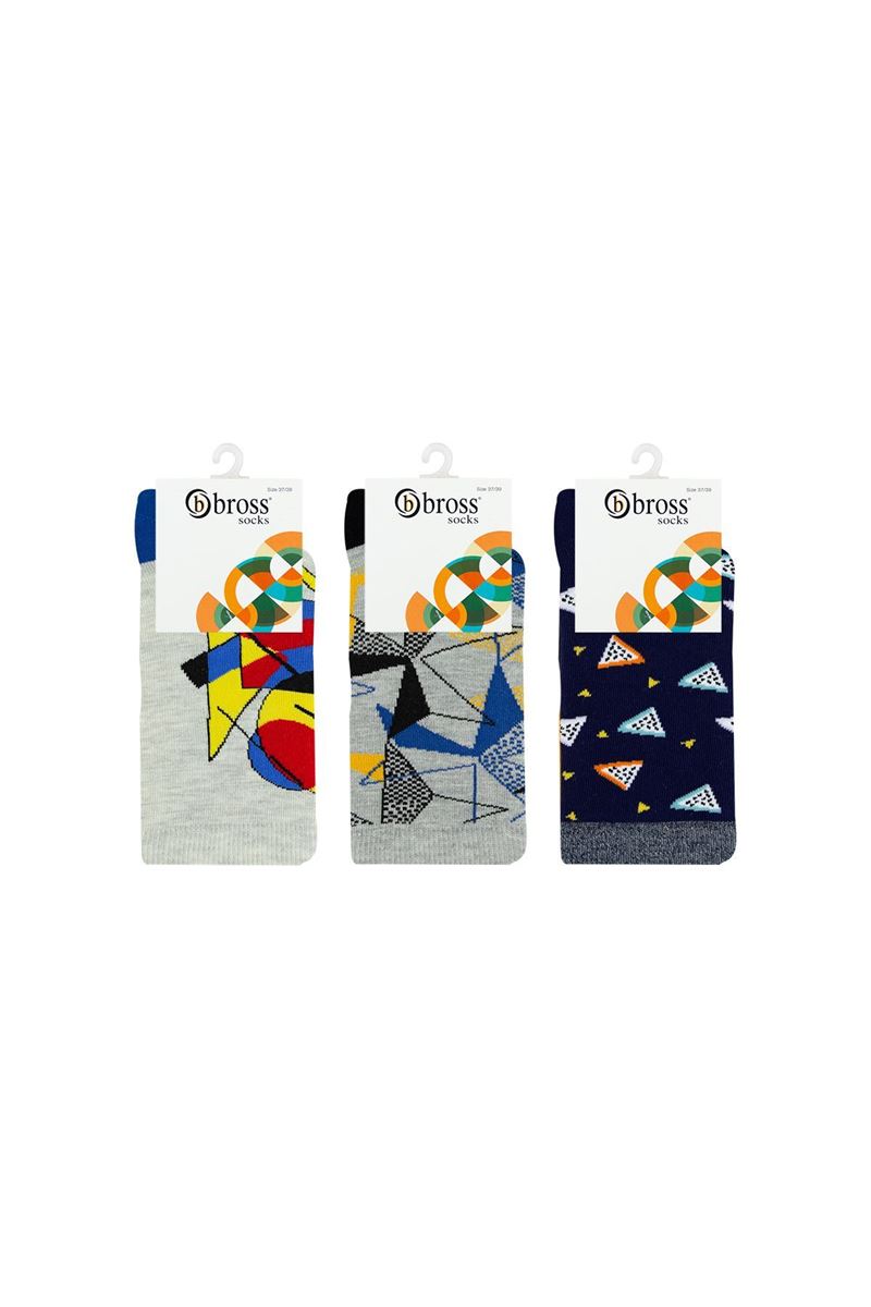 GEOMETRY PATTERNED TEENAGE+MENS SOCKS