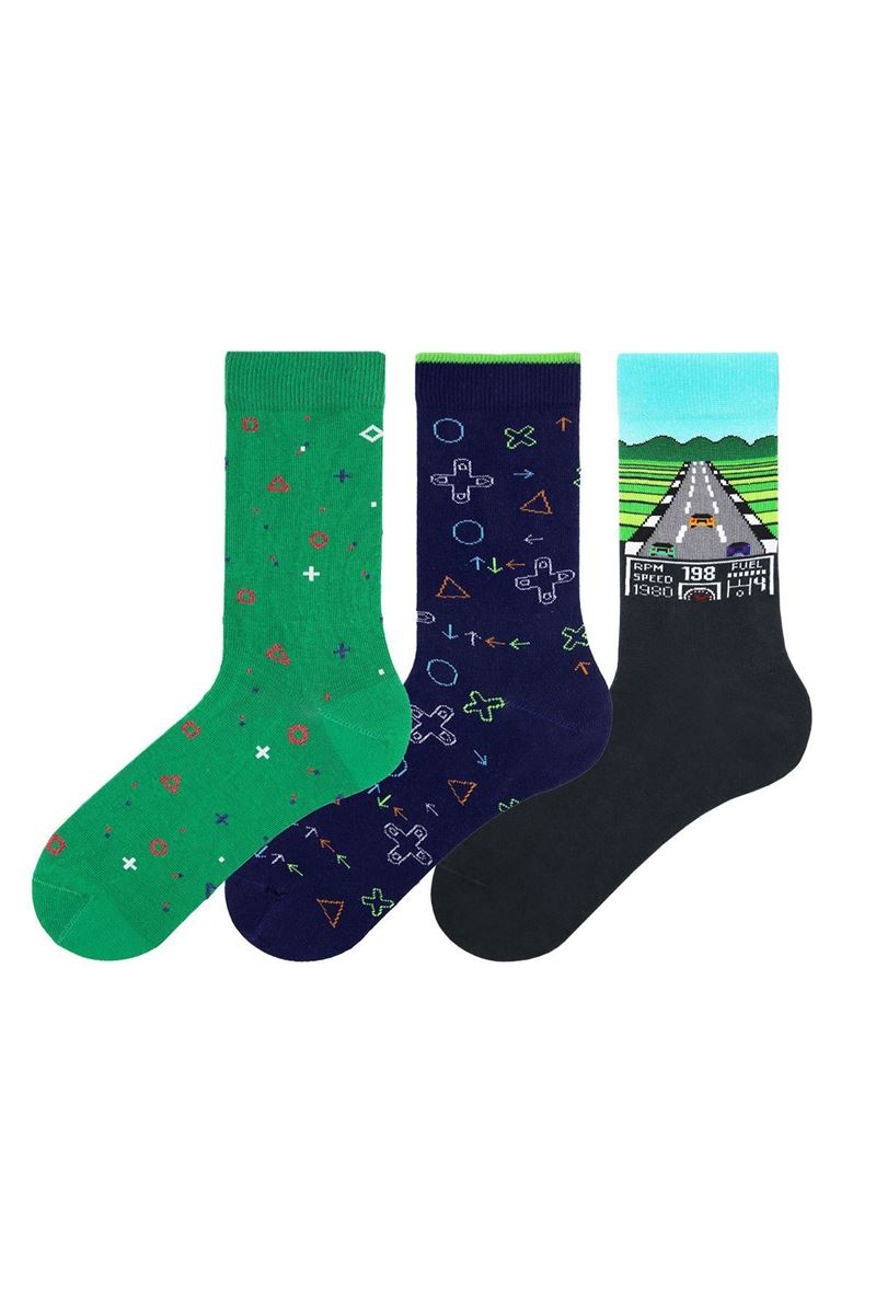 Tetris Themed Teenage + Mens Socks ( Model-4) 12
