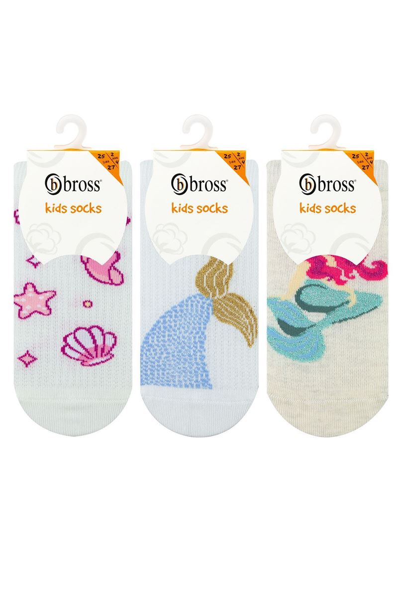 GIRL MERMAID PATTERNED ANKLE SOCKS